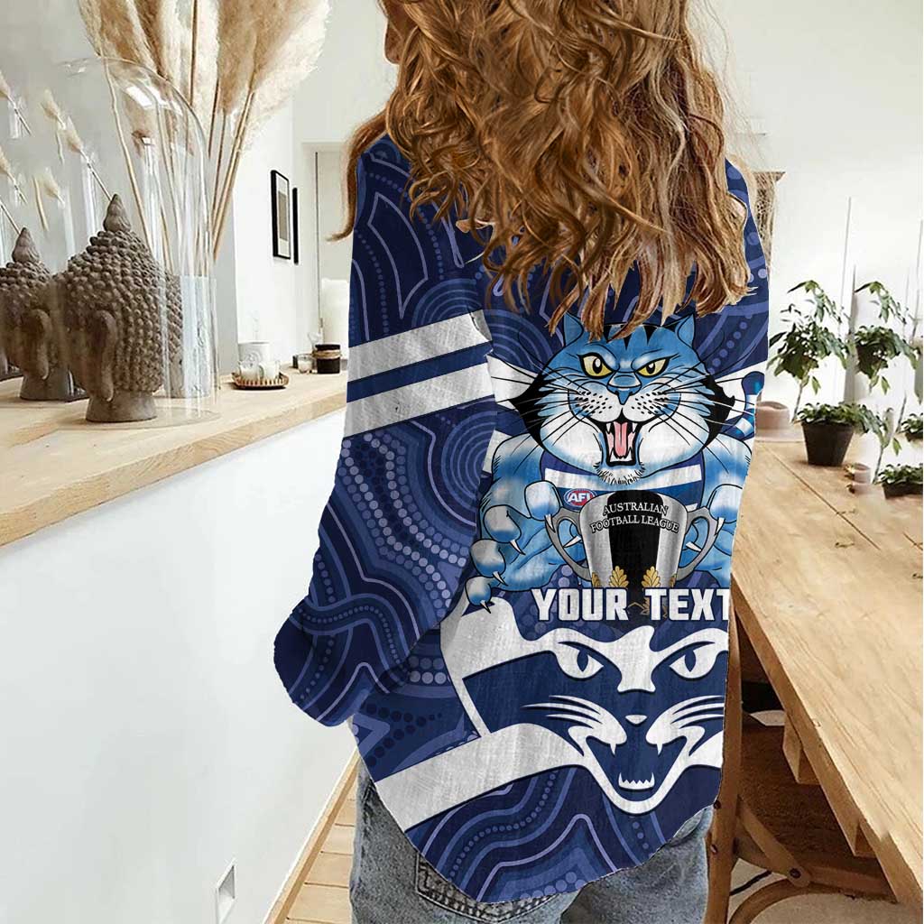 AFL Cats Football Personalised Women Casual Shirt Final Geelong Premiers Trophy Aboriginal - Vibe Hoodie