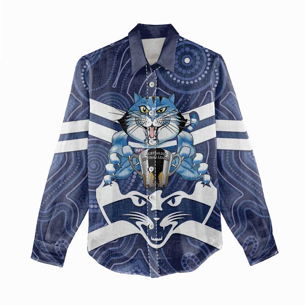 AFL Cats Football Personalised Women Casual Shirt Final Geelong Premiers Trophy Aboriginal - Vibe Hoodie