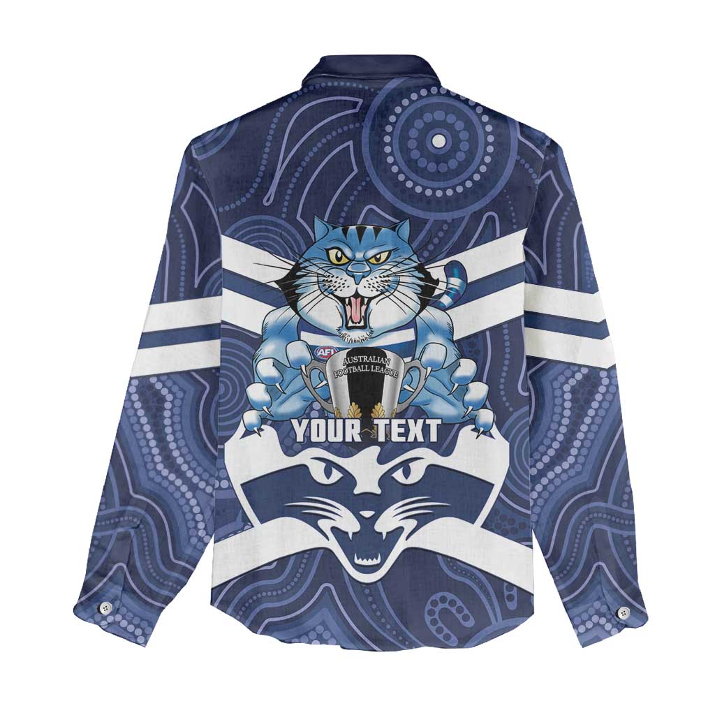 AFL Cats Football Personalised Women Casual Shirt Final Geelong Premiers Trophy Aboriginal - Vibe Hoodie