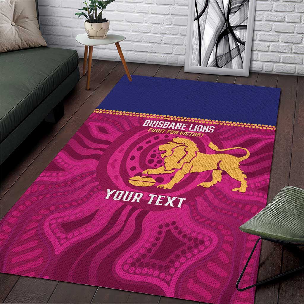AFL Lions Football Custom Area Rug Brisbane Fight For Victory Indigenous Art - Vibe Hoodie