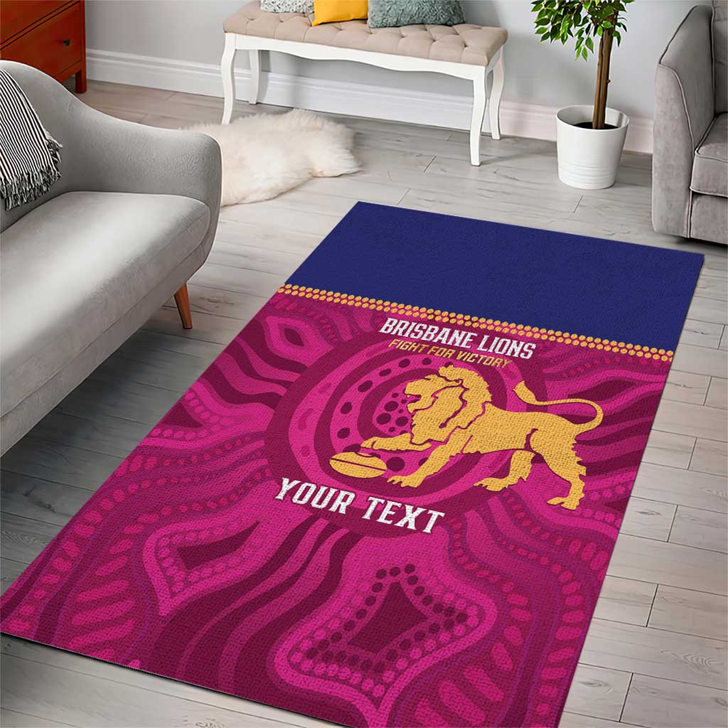 AFL Lions Football Custom Area Rug Brisbane Fight For Victory Indigenous Art - Vibe Hoodie