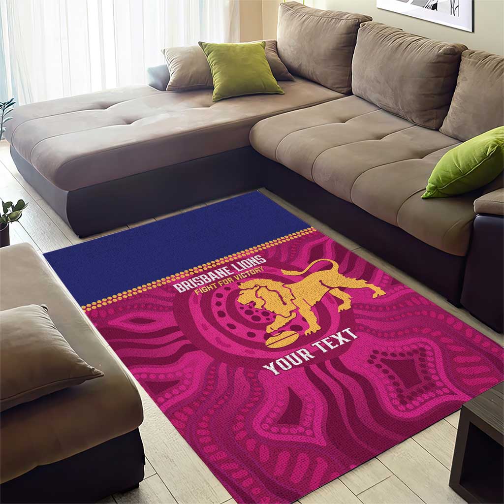 AFL Lions Football Custom Area Rug Brisbane Fight For Victory Indigenous Art - Vibe Hoodie