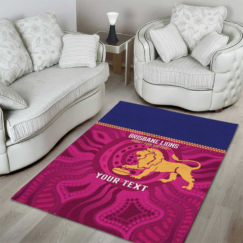 AFL Lions Football Custom Area Rug Brisbane Fight For Victory Indigenous Art - Vibe Hoodie