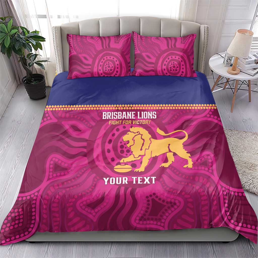 AFL Lions Football Custom Bedding Set Brisbane Fight For Victory Indigenous Art - Vibe Hoodie