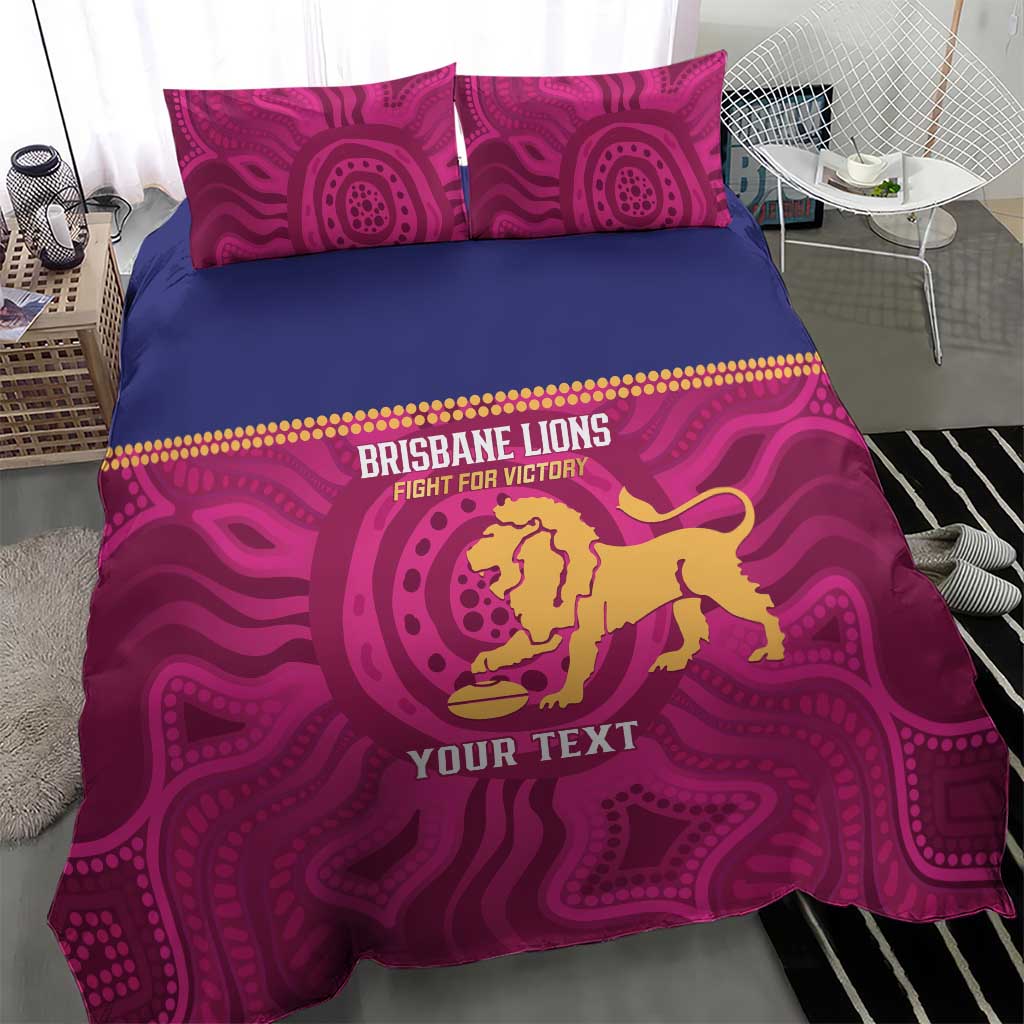 AFL Lions Football Custom Bedding Set Brisbane Fight For Victory Indigenous Art - Vibe Hoodie