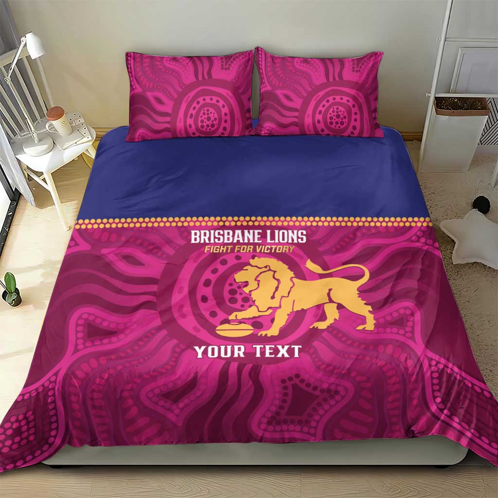 AFL Lions Football Custom Bedding Set Brisbane Fight For Victory Indigenous Art - Vibe Hoodie