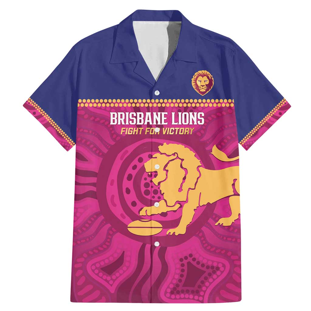 AFL Lions Football Custom Family Matching Mermaid Dress and Hawaiian Shirt Brisbane Fight For Victory Indigenous Art - Vibe Hoodie