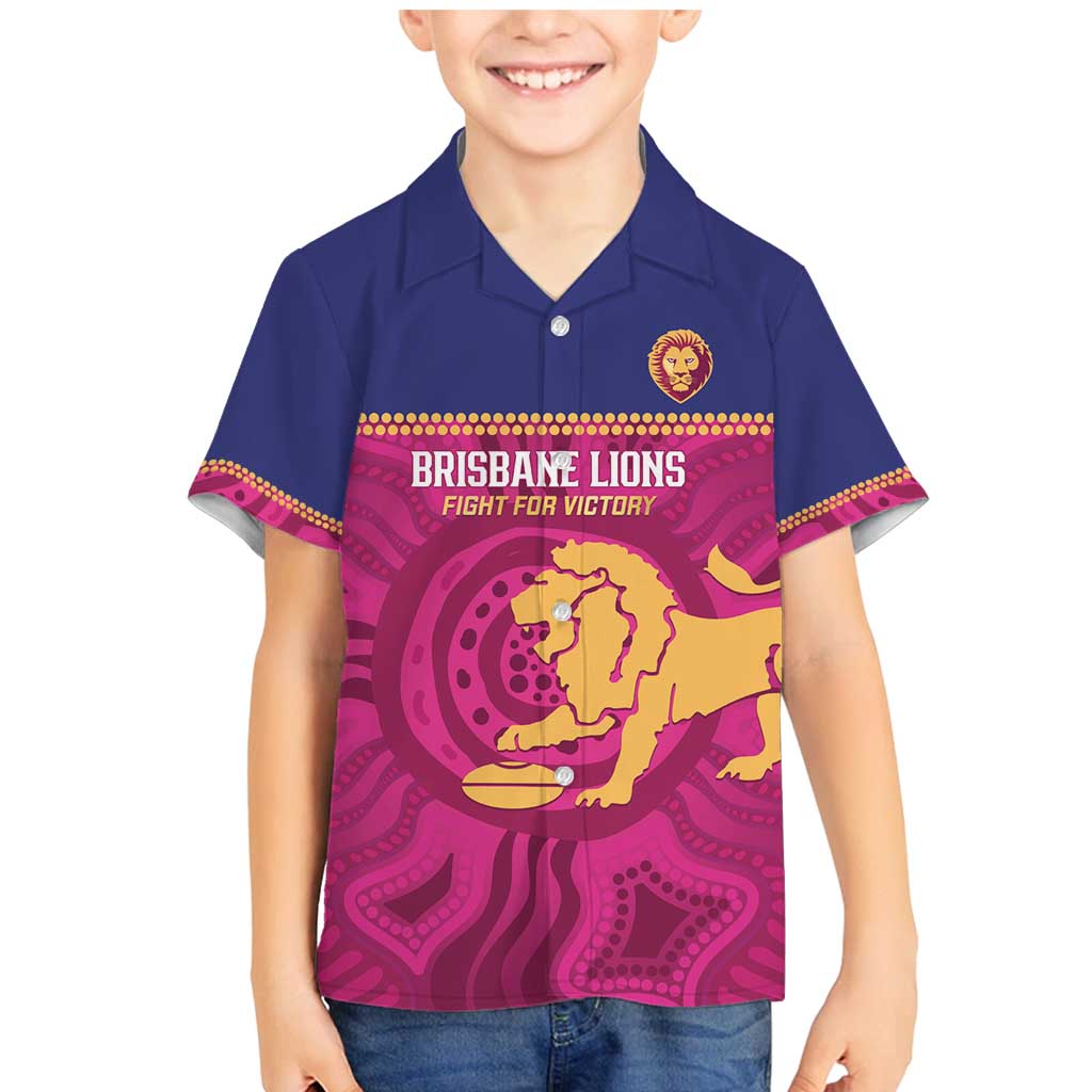 AFL Lions Football Custom Family Matching Mermaid Dress and Hawaiian Shirt Brisbane Fight For Victory Indigenous Art - Vibe Hoodie