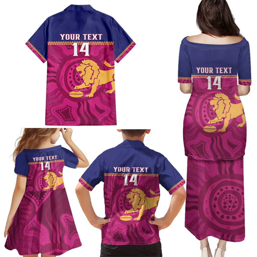 AFL Lions Football Custom Family Matching Puletasi and Hawaiian Shirt Brisbane Fight For Victory Indigenous Art - Vibe Hoodie