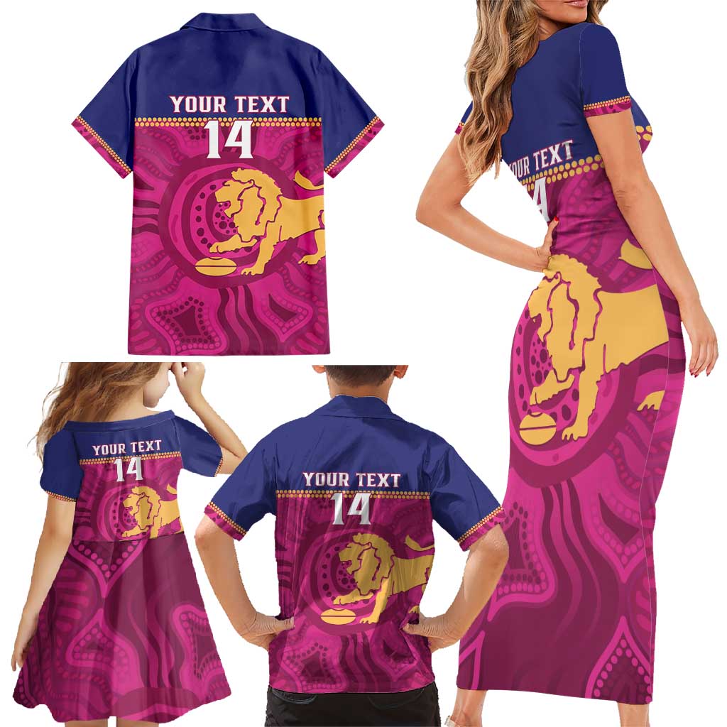 AFL Lions Football Custom Family Matching Short Sleeve Bodycon Dress and Hawaiian Shirt Brisbane Fight For Victory Indigenous Art - Vibe Hoodie