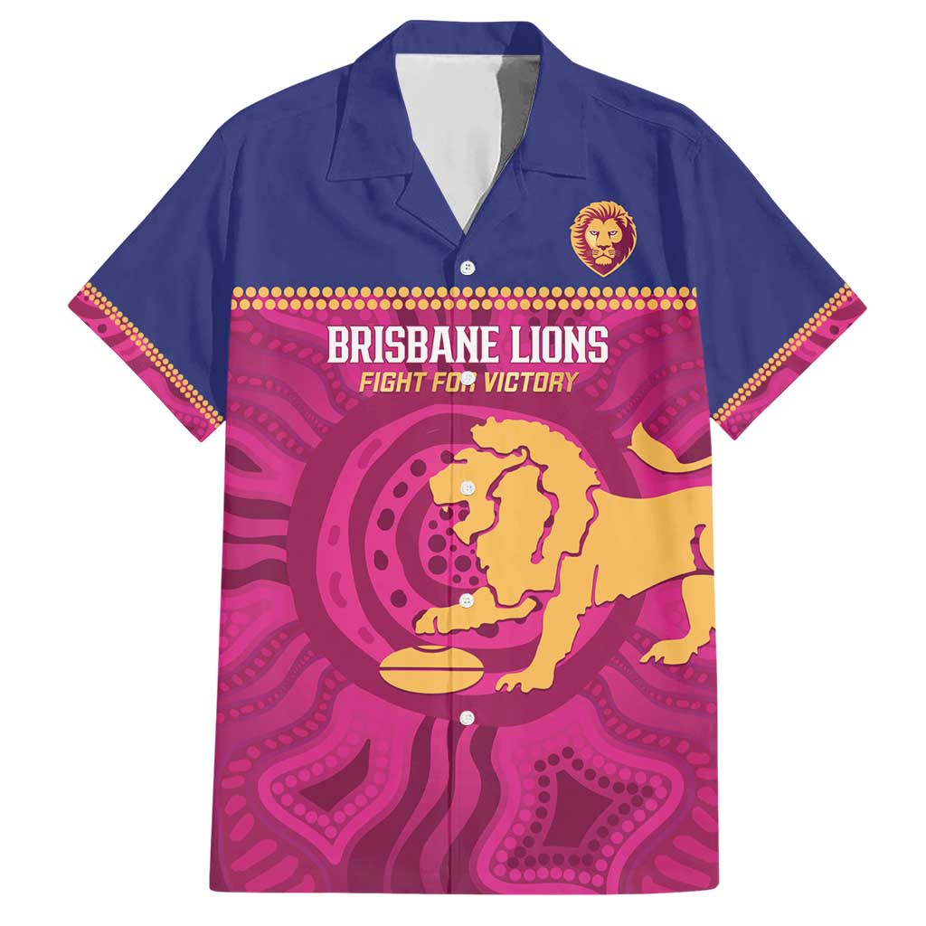 AFL Lions Football Custom Family Matching Short Sleeve Bodycon Dress and Hawaiian Shirt Brisbane Fight For Victory Indigenous Art - Vibe Hoodie
