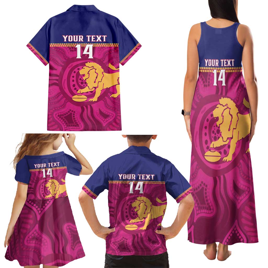 AFL Lions Football Custom Family Matching Tank Maxi Dress and Hawaiian Shirt Brisbane Fight For Victory Indigenous Art - Vibe Hoodie
