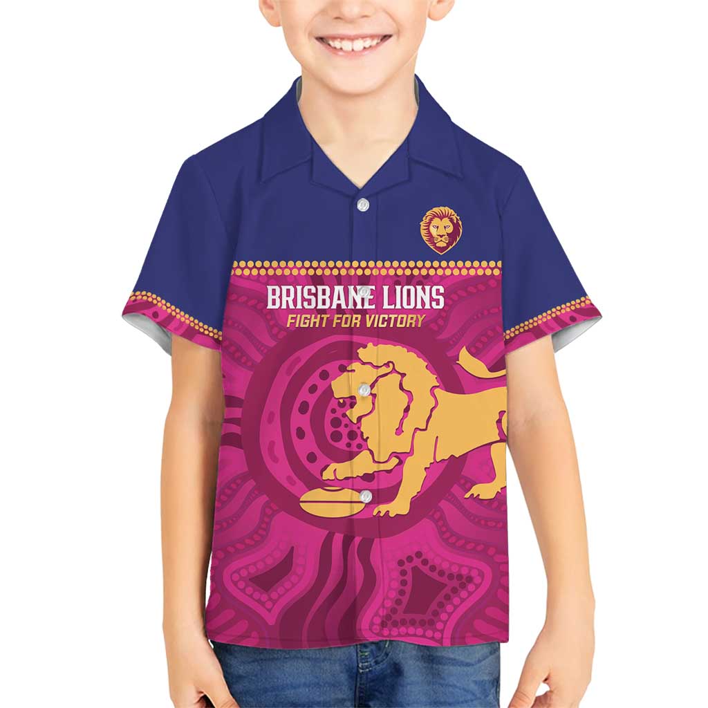 AFL Lions Football Custom Family Matching Tank Maxi Dress and Hawaiian Shirt Brisbane Fight For Victory Indigenous Art - Vibe Hoodie