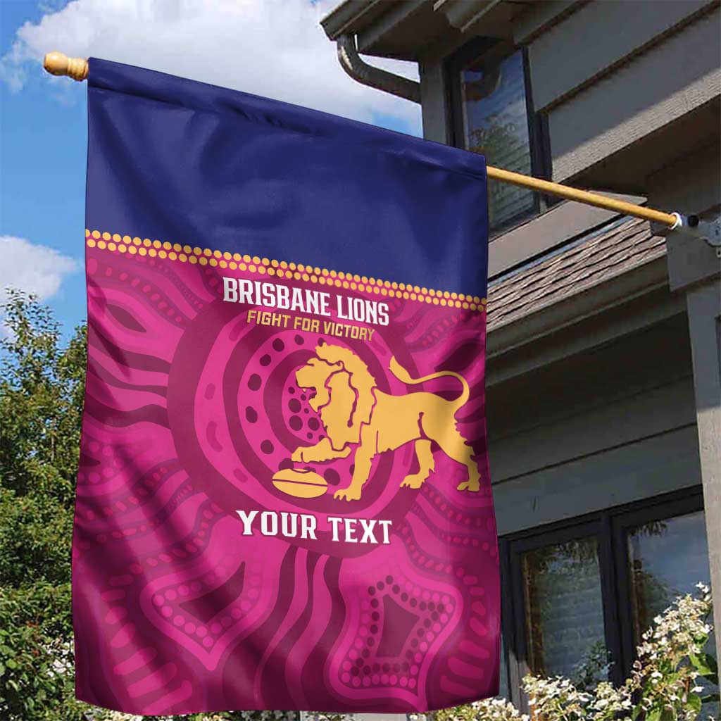 AFL Lions Football Custom Garden Flag Brisbane Fight For Victory Indigenous Art - Vibe Hoodie