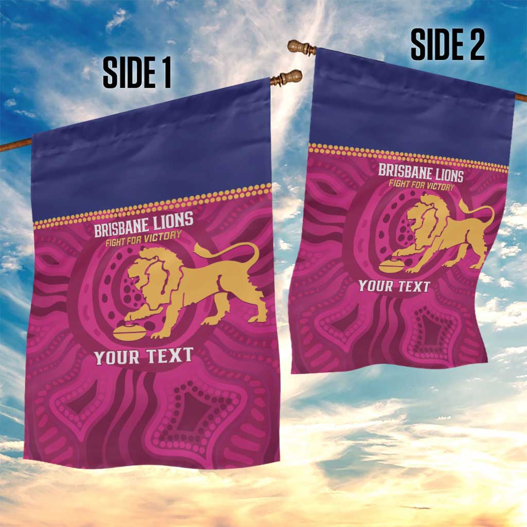 AFL Lions Football Custom Garden Flag Brisbane Fight For Victory Indigenous Art - Vibe Hoodie