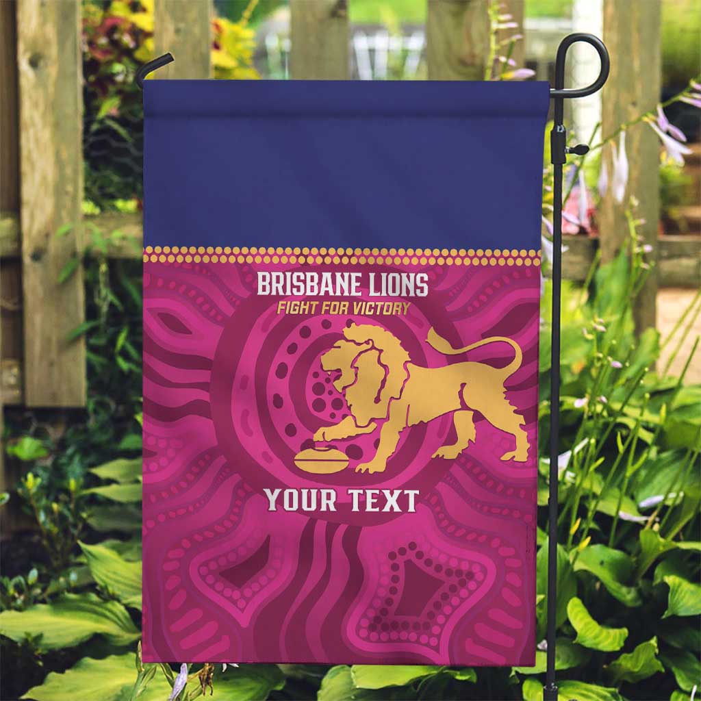 AFL Lions Football Custom Garden Flag Brisbane Fight For Victory Indigenous Art - Vibe Hoodie