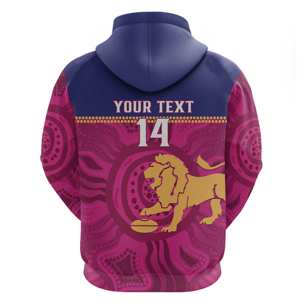 AFL Lions Football Custom Hoodie Brisbane Fight For Victory Indigenous Art - Vibe Hoodie