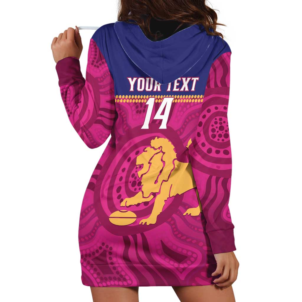 AFL Lions Football Custom Hoodie Dress Brisbane Fight For Victory Indigenous Art - Vibe Hoodie