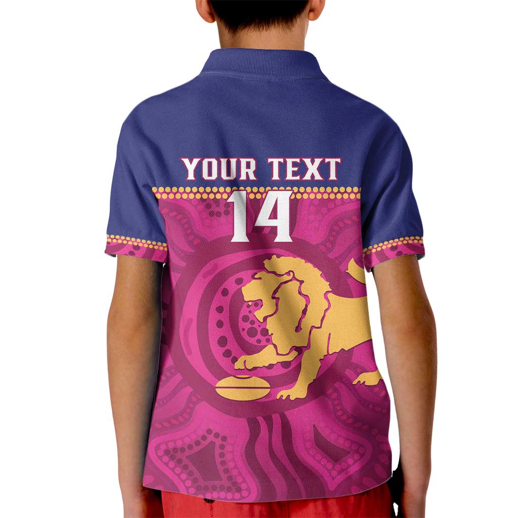 AFL Lions Football Custom Kid Polo Shirt Brisbane Fight For Victory Indigenous Art - Vibe Hoodie