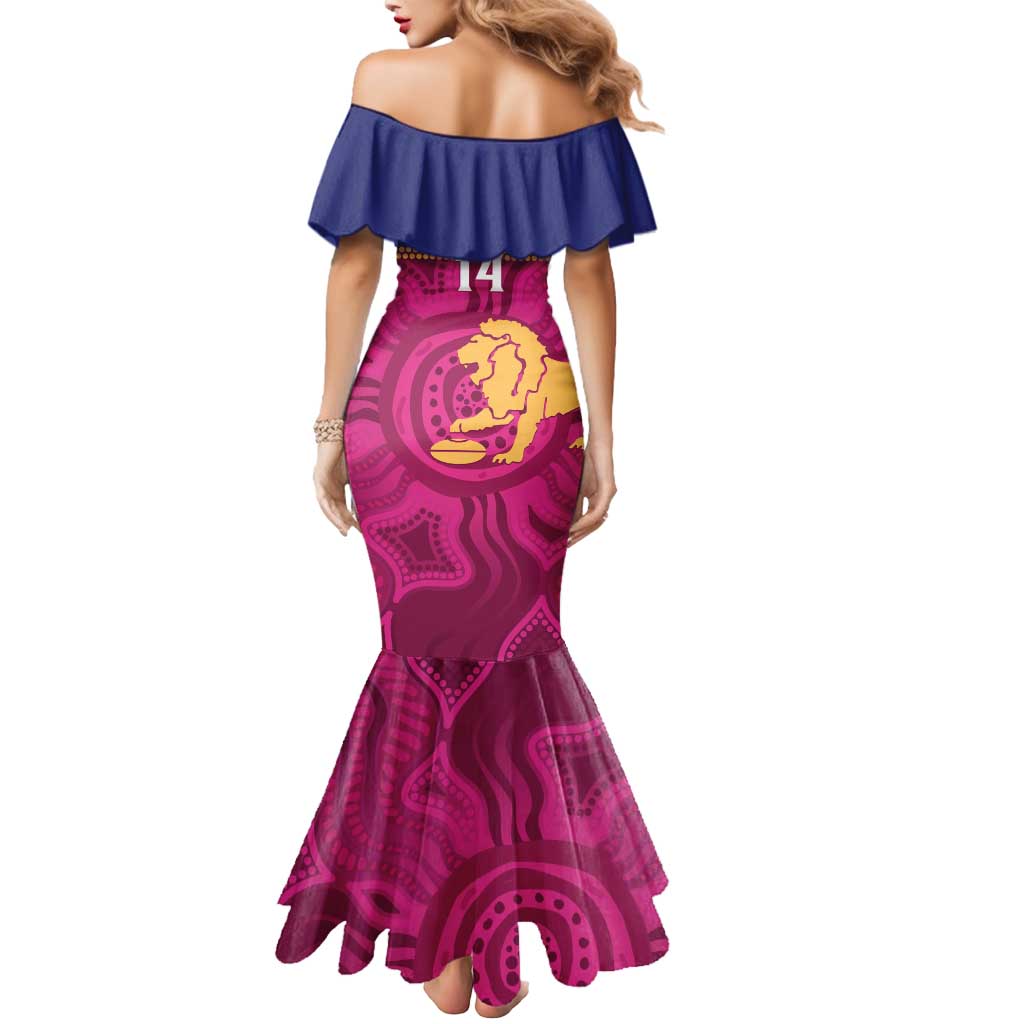 AFL Lions Football Custom Mermaid Dress Brisbane Fight For Victory Indigenous Art - Vibe Hoodie