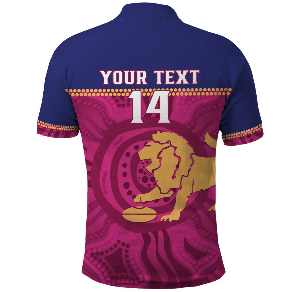 AFL Lions Football Custom Polo Shirt Brisbane Fight For Victory Indigenous Art - Vibe Hoodie