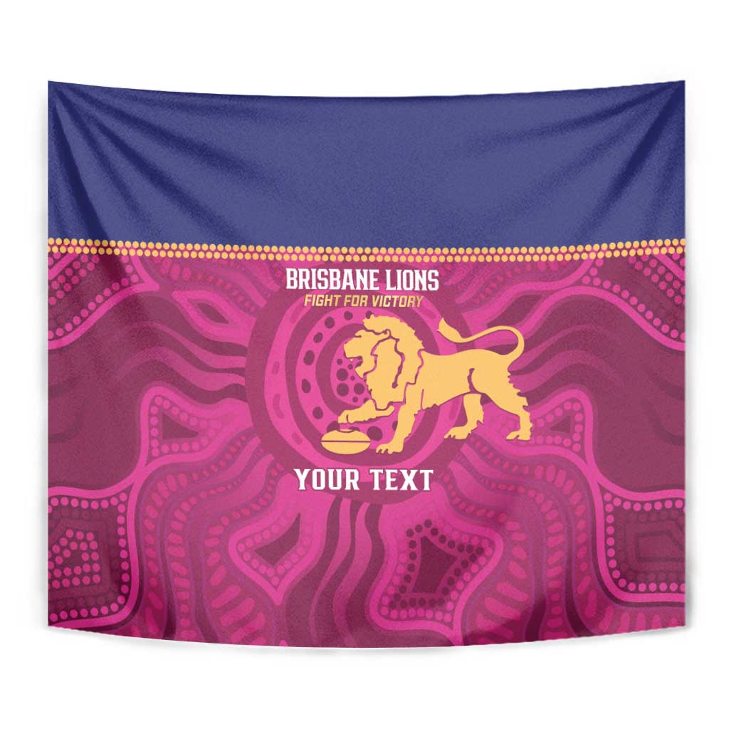 AFL Lions Football Custom Tapestry Brisbane Fight For Victory Indigenous Art - Vibe Hoodie