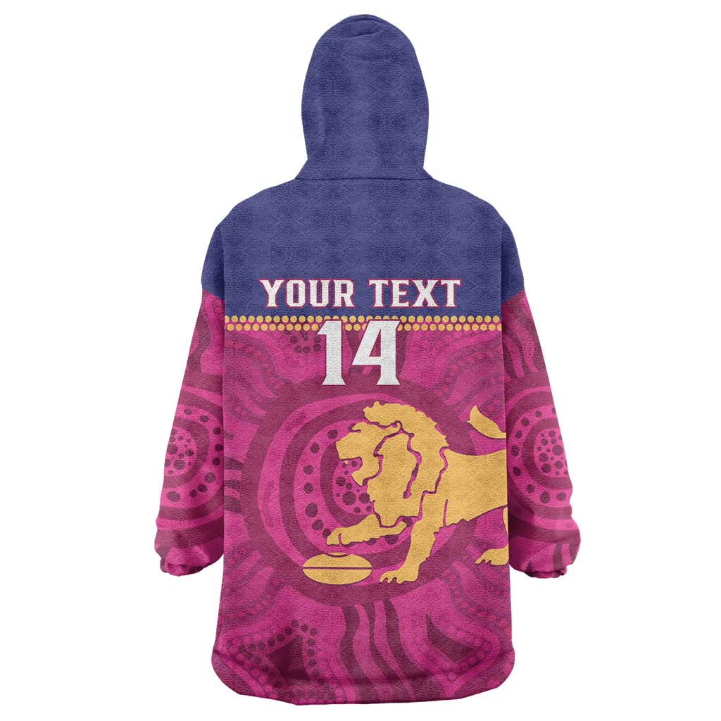 AFL Lions Football Custom Wearable Blanket Hoodie Brisbane Fight For Victory Indigenous Art - Vibe Hoodie