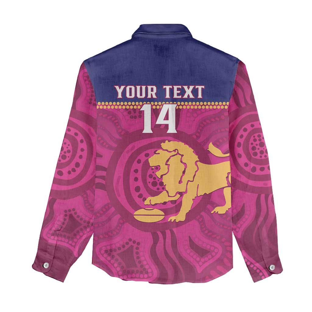 AFL Lions Football Custom Women Casual Shirt Brisbane Fight For Victory Indigenous Art - Vibe Hoodie