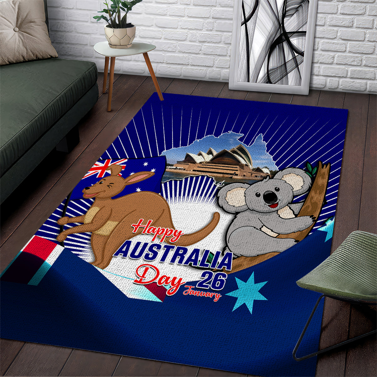 Australia Day Area Rug 2024 Proud To Be Australian Flag Color - Vibe Hoodie Shop