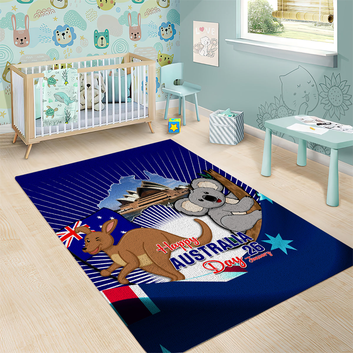 Australia Day Area Rug 2024 Proud To Be Australian Flag Color - Vibe Hoodie Shop