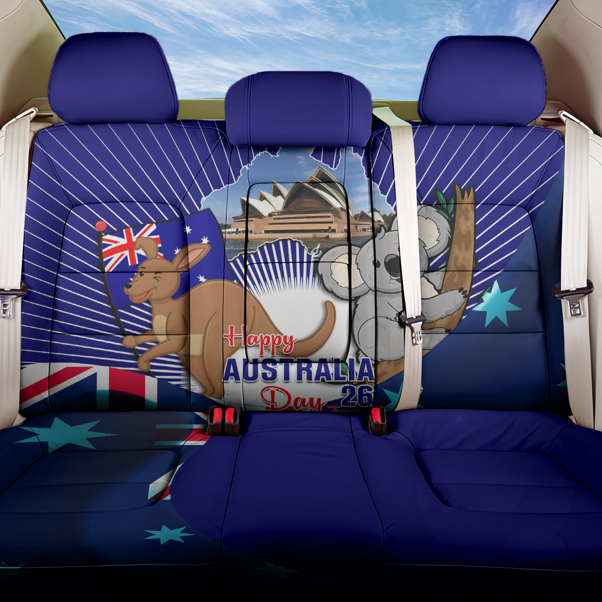 Australia Day Back Car Seat Cover 2024 Proud To Be Australian Flag Color LT14