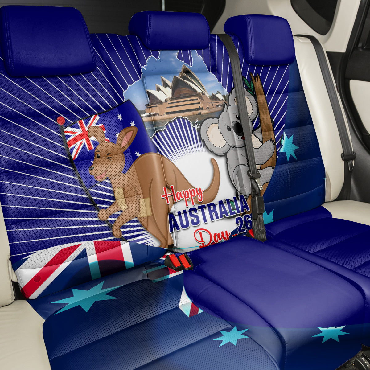 Australia Day Back Car Seat Cover 2024 Proud To Be Australian Flag Color LT14