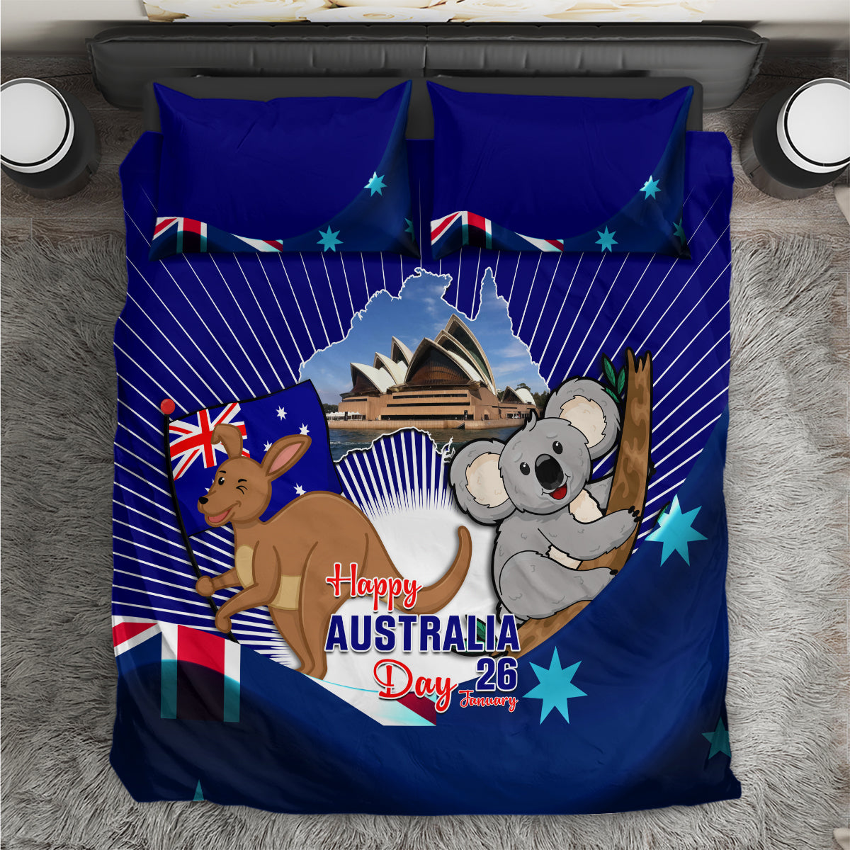 Australia Day Bedding Set 2024 Proud To Be Australian Flag Color - Vibe Hoodie Shop