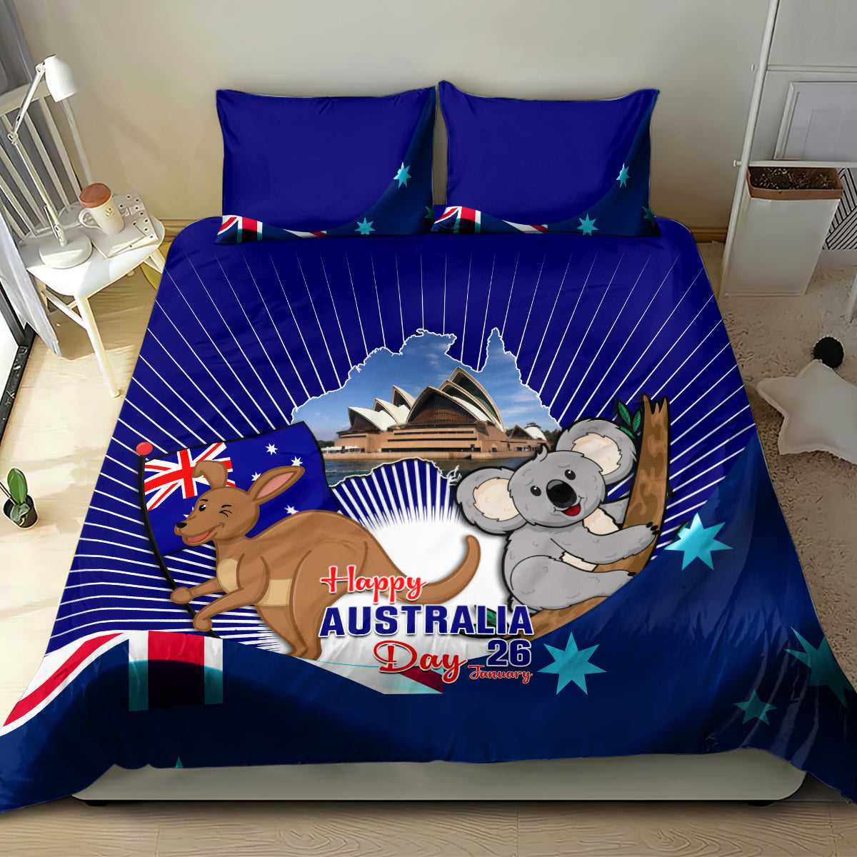 Australia Day Bedding Set 2024 Proud To Be Australian Flag Color - Vibe Hoodie Shop