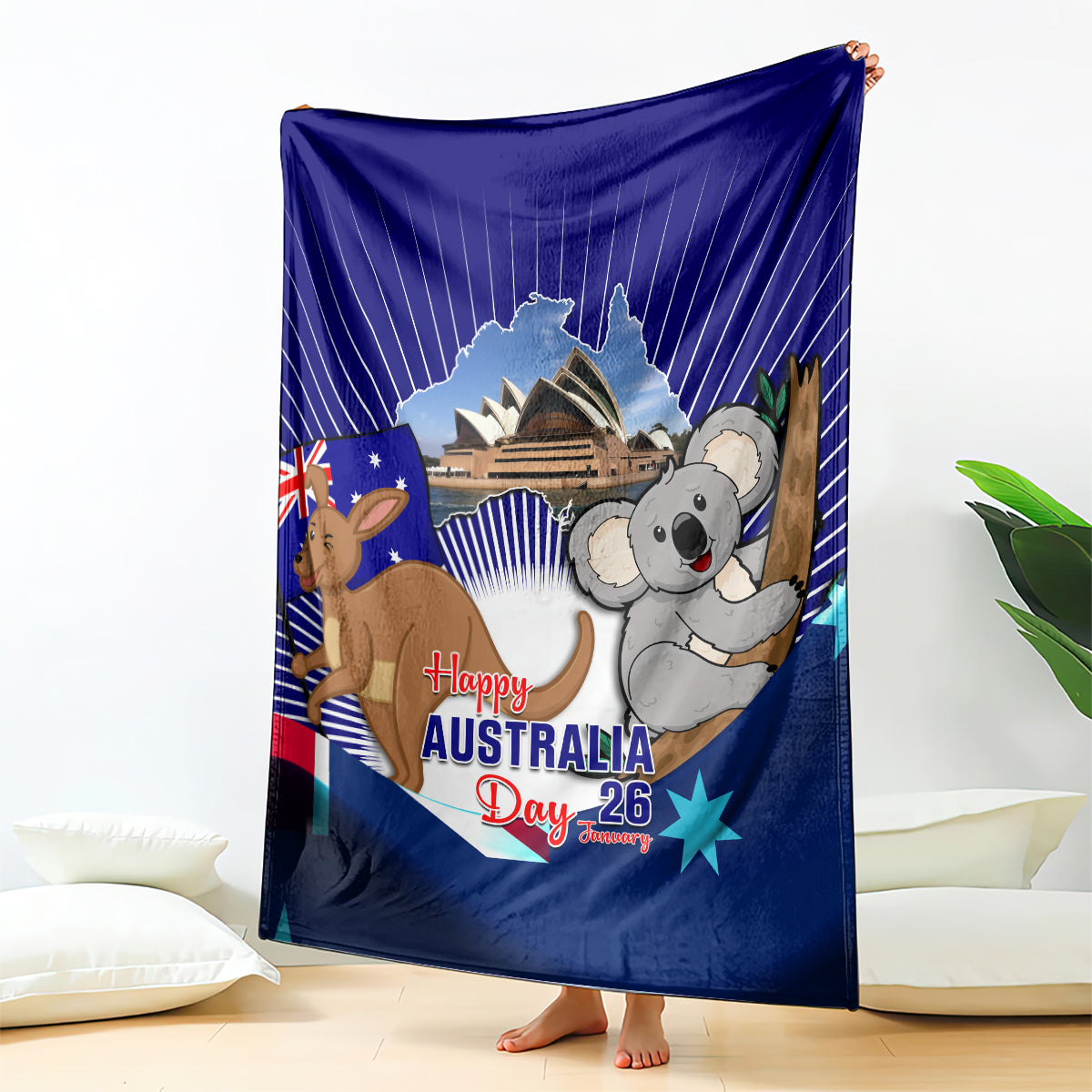 Australia Day Blanket 2024 Proud To Be Australian Flag Color - Vibe Hoodie Shop