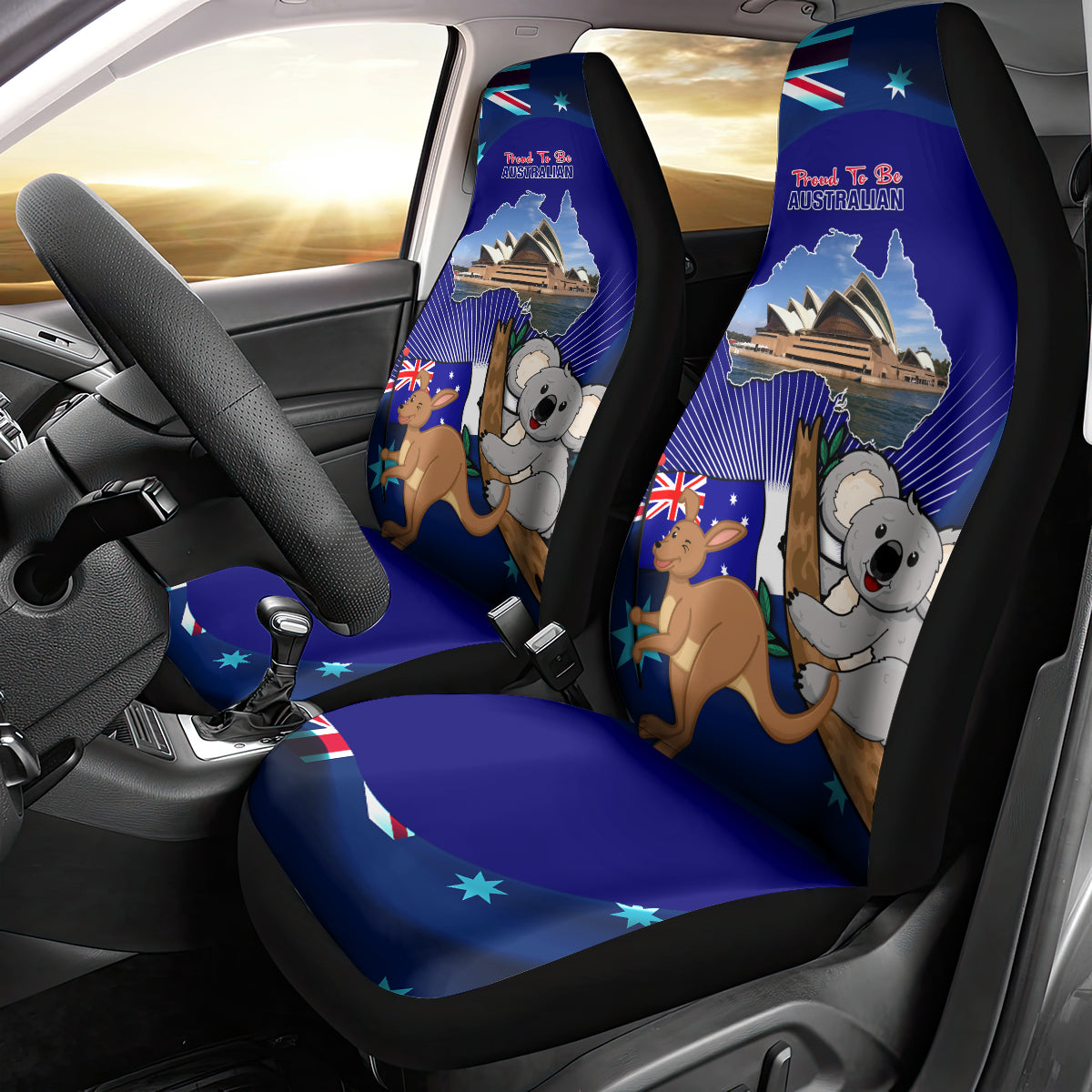 Australia Day Car Seat Cover 2024 Proud To Be Australian Flag Color - Vibe Hoodie Shop