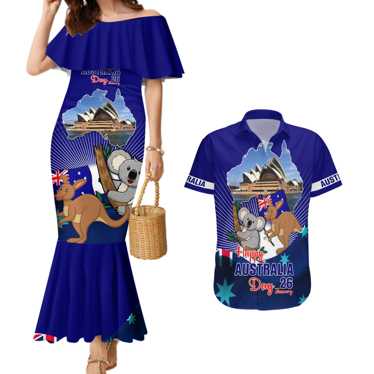 australia-day-couples-matching-mermaid-dress-and-hawaiian-shirt-2024-proud-to-be-australian-flag-color