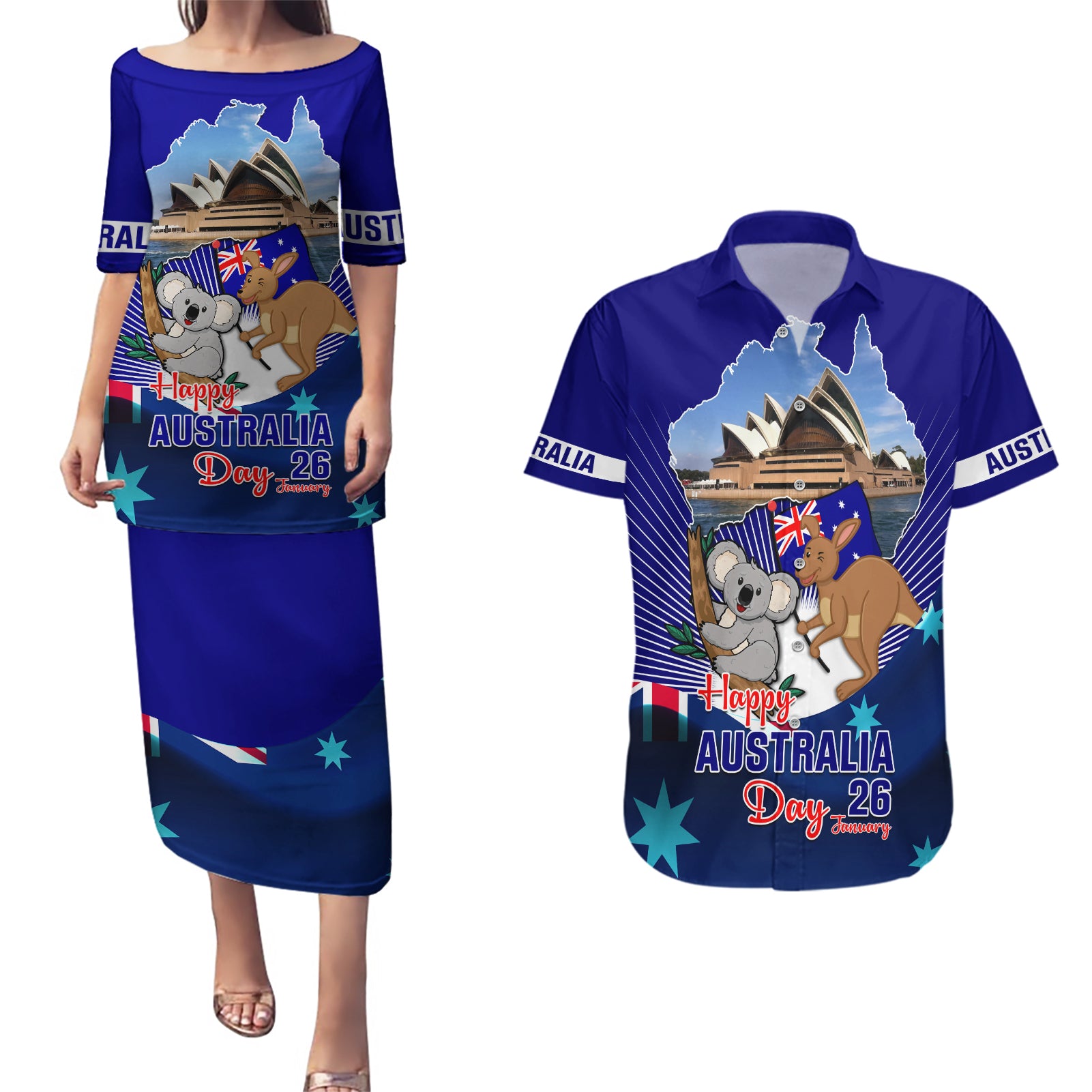 australia-day-couples-matching-puletasi-dress-and-hawaiian-shirt-2024-proud-to-be-australian-flag-color