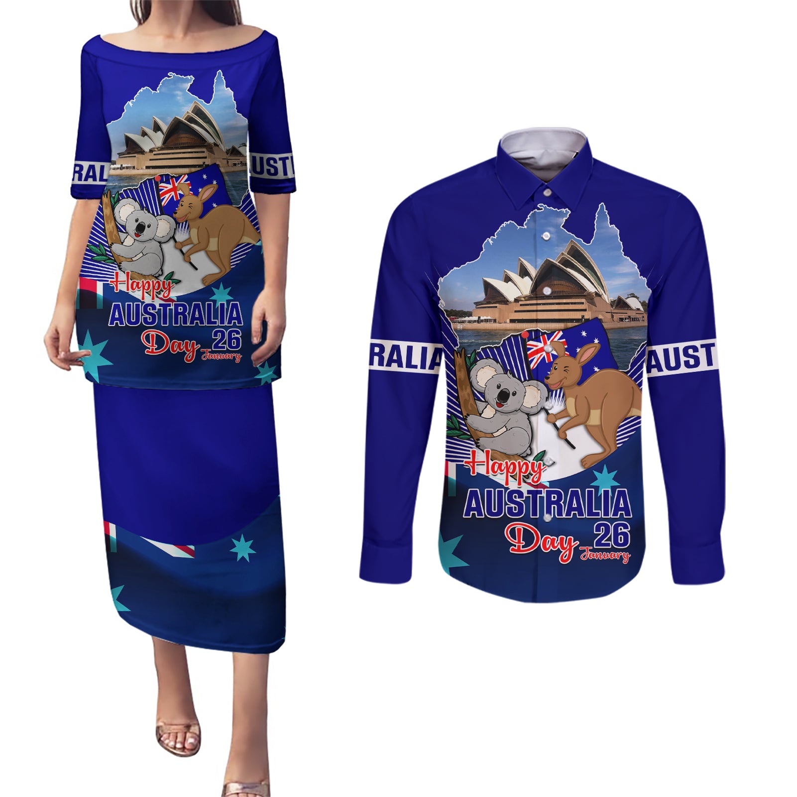 australia-day-couples-matching-puletasi-dress-and-long-sleeve-button-shirt-2024-proud-to-be-australian-flag-color