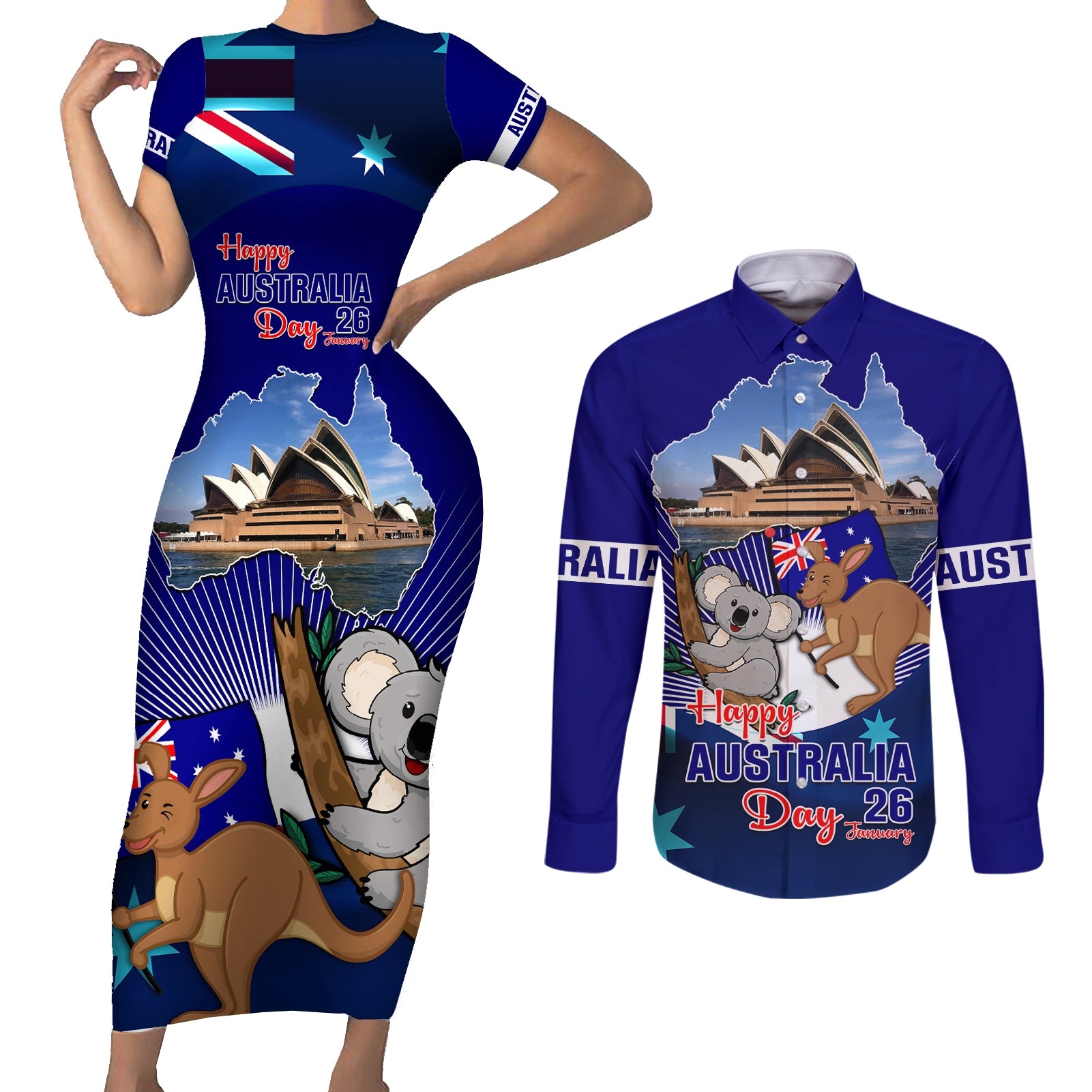 australia-day-couples-matching-short-sleeve-bodycon-dress-and-long-sleeve-button-shirt-2024-proud-to-be-australian-flag-color