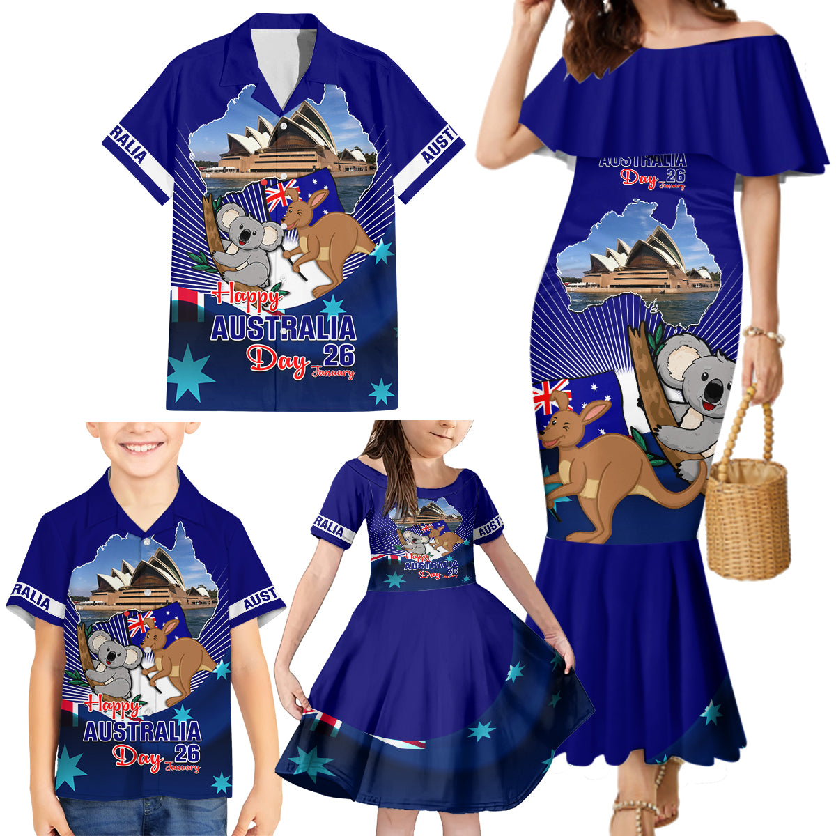 australia-day-family-matching-mermaid-dress-and-hawaiian-shirt-2024-proud-to-be-australian-flag-color