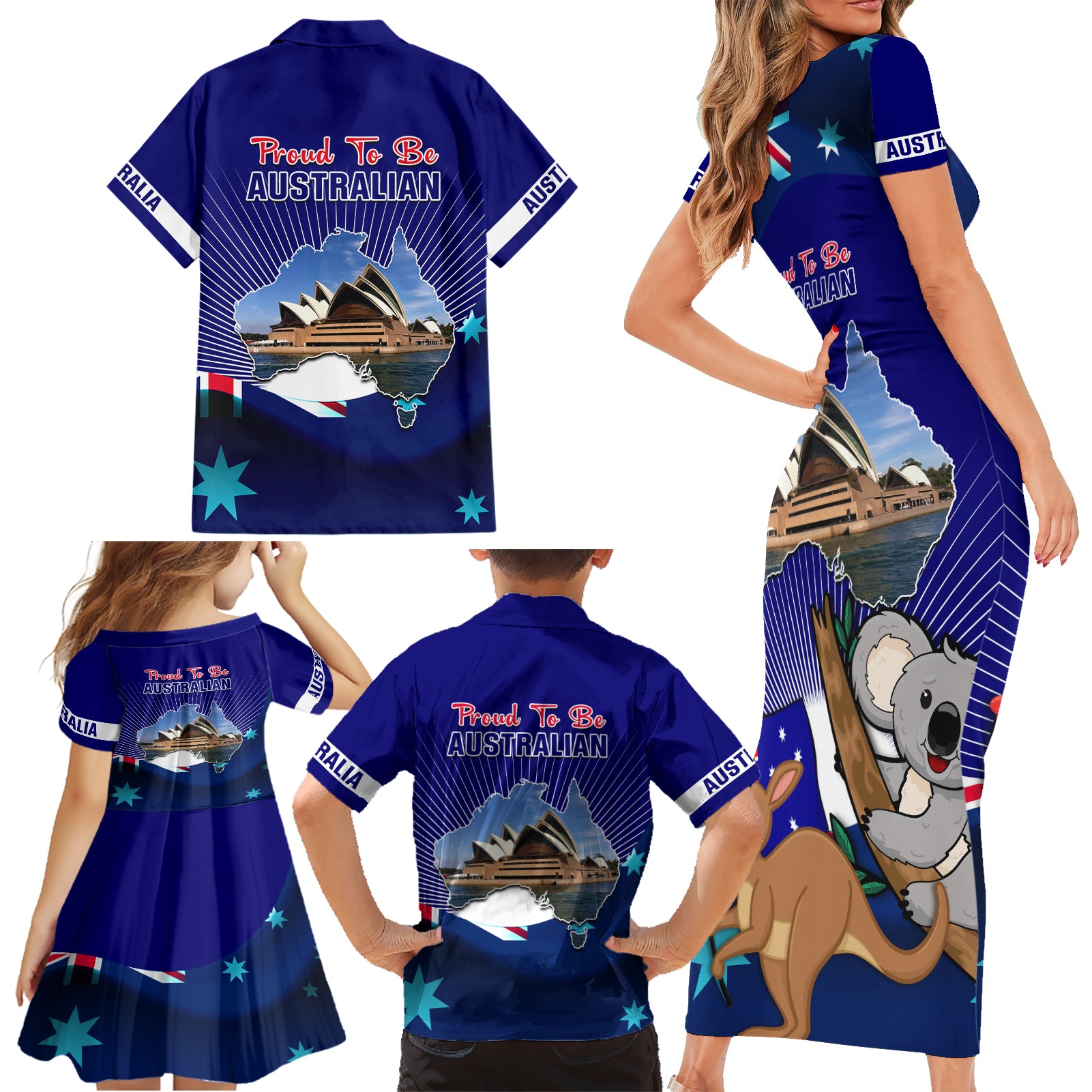 australia-day-family-matching-short-sleeve-bodycon-dress-and-hawaiian-shirt-2024-proud-to-be-australian-flag-color