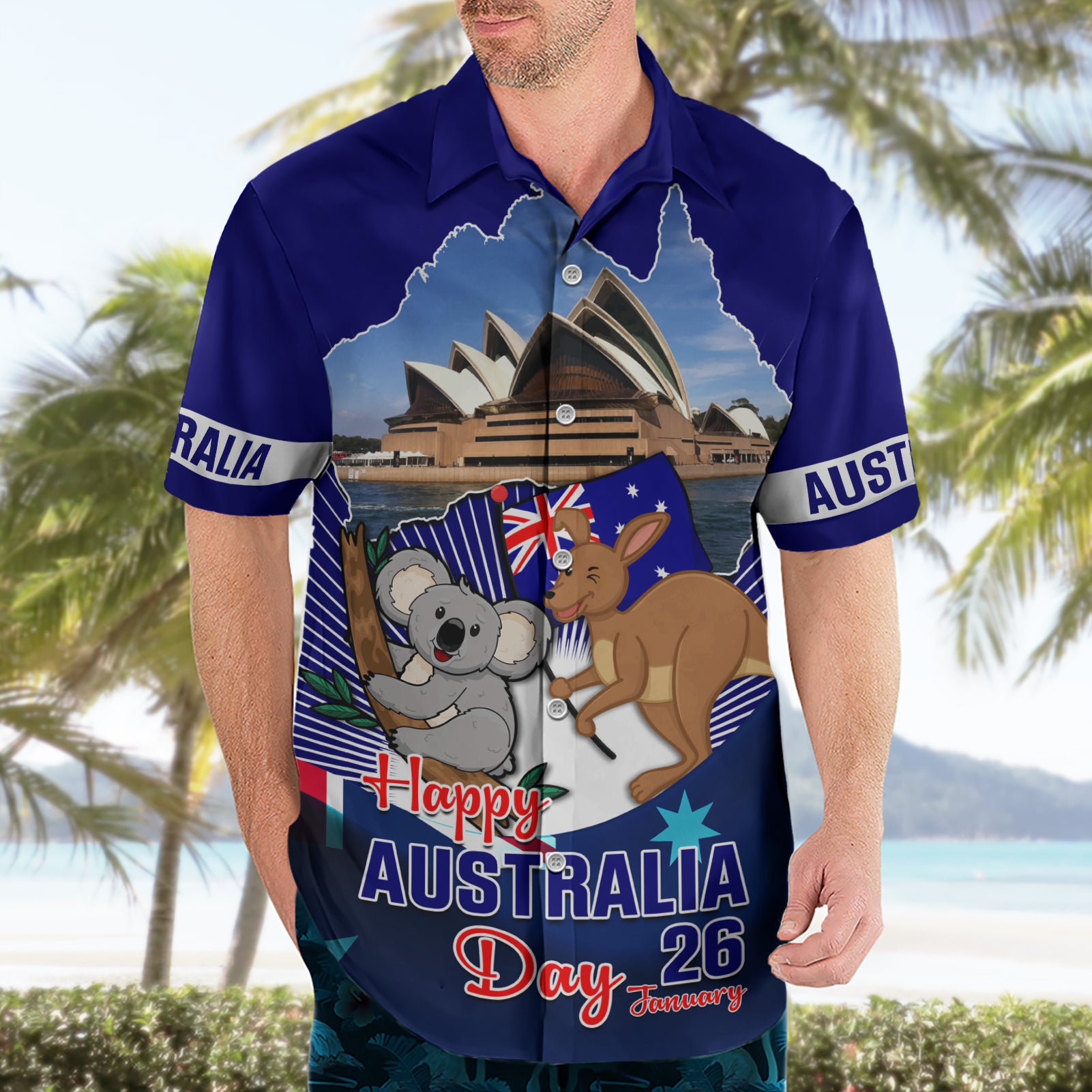 Australia Day Hawaiian Shirt 2024 Proud To Be Australian Flag Color - Vibe Hoodie Shop