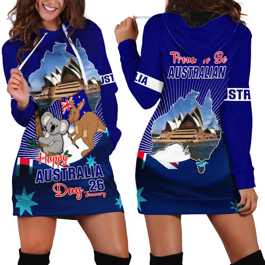 Australia Day Hoodie Dress 2024 Proud To Be Australian Flag Color - Vibe Hoodie Shop