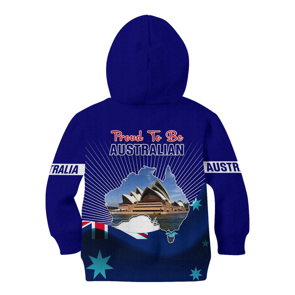 Australia Day Kid Hoodie 2024 Proud To Be Australian Flag Color - Vibe Hoodie Shop