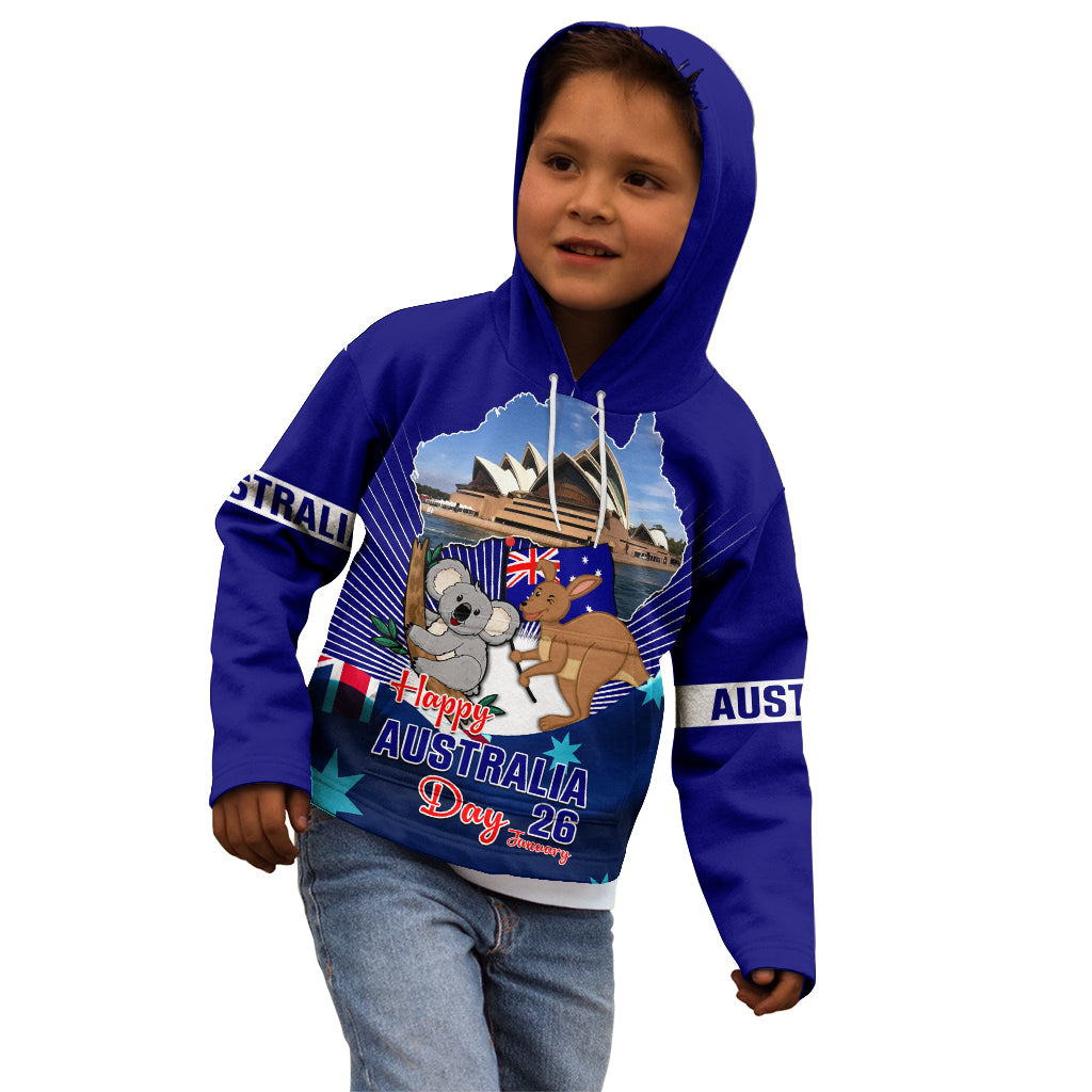 Australia Day Kid Hoodie 2024 Proud To Be Australian Flag Color - Vibe Hoodie Shop