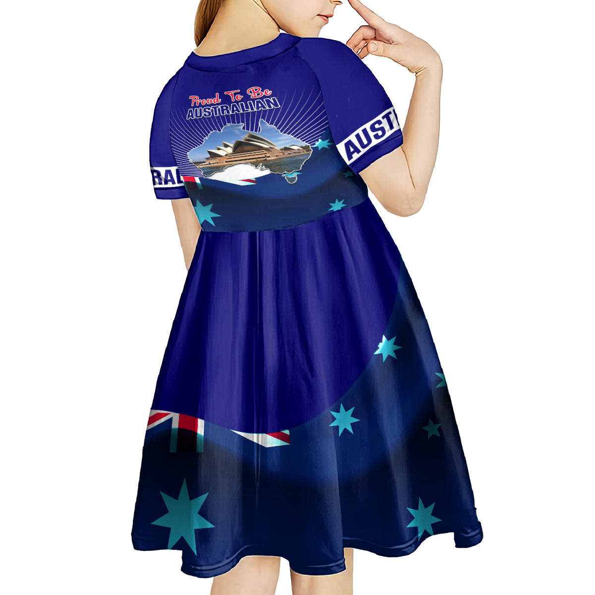 Australia Day Kid Short Sleeve Dress 2024 Proud To Be Australian Flag Color - Vibe Hoodie Shop