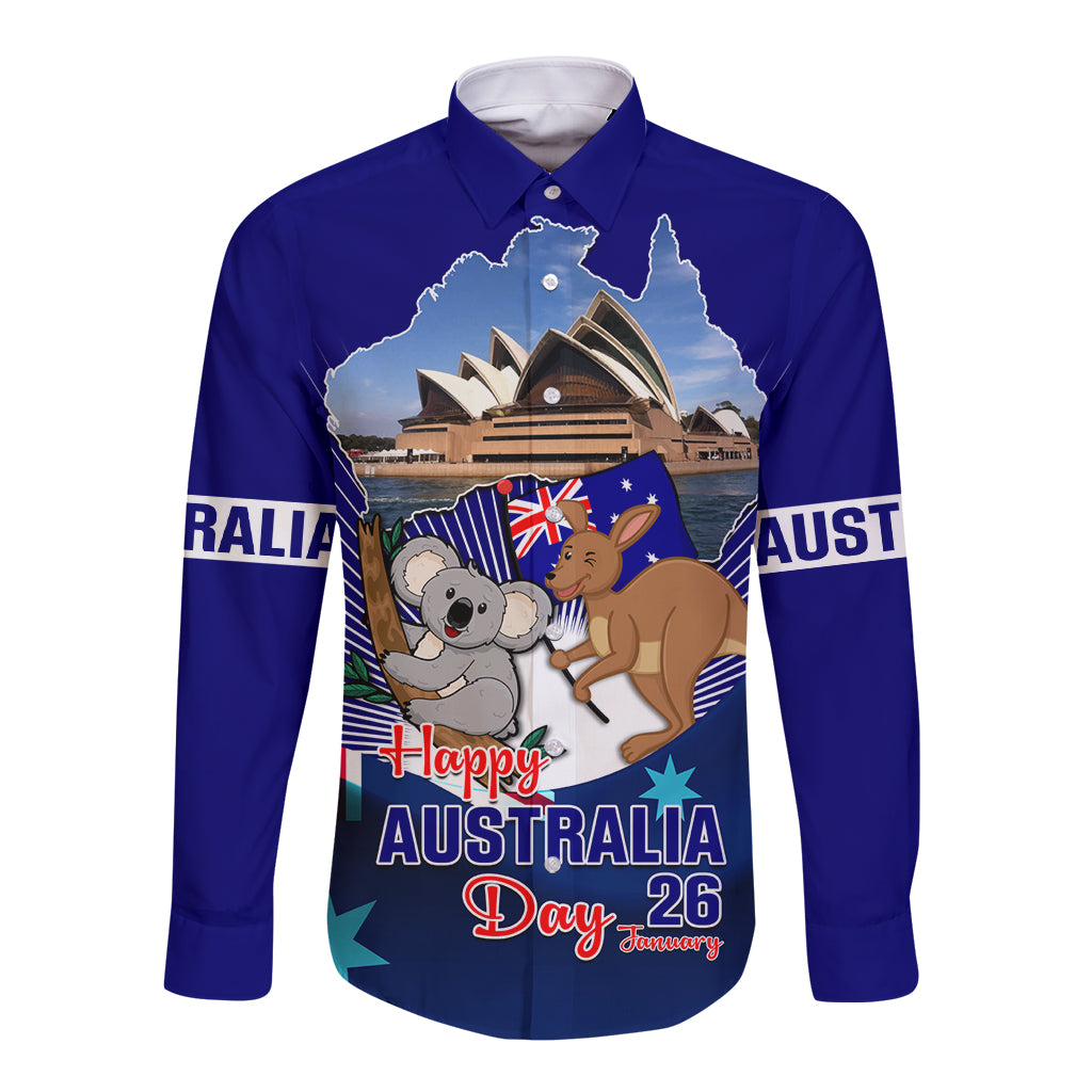 Australia Day Long Sleeve Button Shirt 2024 Proud To Be Australian Flag Color - Vibe Hoodie Shop