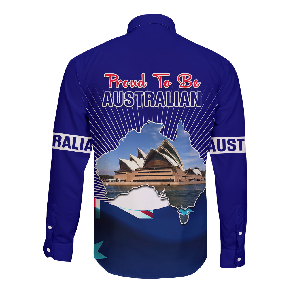 Australia Day Long Sleeve Button Shirt 2024 Proud To Be Australian Flag Color - Vibe Hoodie Shop