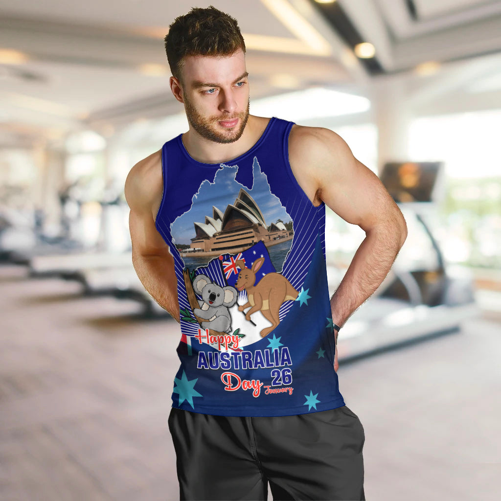 Australia Day Men Tank Top 2024 Proud To Be Australian Flag Color - Vibe Hoodie Shop